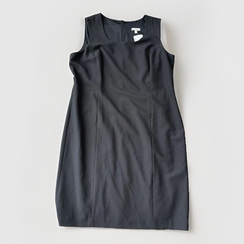 Ingenuity Canada Black Sheath Dress Size 16 NWT Sleeveless Zip $140 LBD